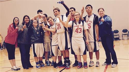 Special Olympics Basketball Team at State 
